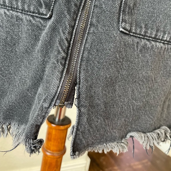 One Teaspoon, black denim mini, zips all the way down - Picture 2 of 14